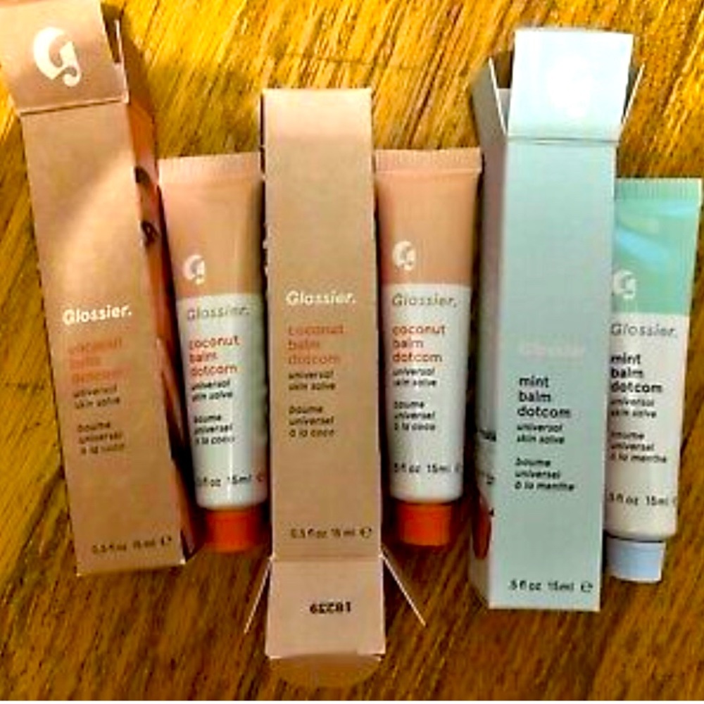 Glossier Three Pack! NWB Balm Dotcom moisturizing and soothing balm